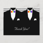 Mr en Mr. Suit en Bow Stropdas (Rainbow) Dank u Briefkaart (Voorkant)