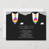 Mr. en Mr. Suit en Rainbow Stropdas Gay Wedding Kaart (Voorkant)