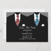 Mr. en Mr. Suit en Stropdas Gay Save the Date Wedd (Voorkant)