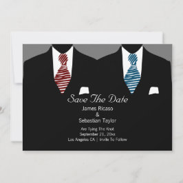 Mr. en Mr. Suit en Stropdas Gay Save the Date Wedd