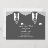 Mr. en Mr. Suit en Stropdas Gay Save the Date Wedd (Voorkant)