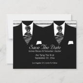 Mr. en Mr. Suit en Stropdas Gay Save the Date Wedd Magnetische Uitnodiging (Voorkant)