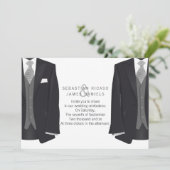Mr. en Mr. Suit en Stropdas Gay Wedding Aankondiging (Staand voorkant)