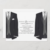 Mr. en Mr. Suit en Stropdas Gay Wedding Aankondiging (Voorkant / Achterkant)