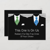 Mr. en Mr. Suit en Stropdas Gay Wedding Bedankkaart (Voorkant / Achterkant)