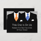 Mr en Mr. Suit en Stropdas Gay Wedding (blauw / si Bedankkaart (Voorkant / Achterkant)