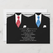 Mr. en Mr. Suit en Stropdas Gay Wedding (Blue Red) Kaart (Voorkant)