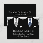 Mr en Mr. Suit en Stropdas Gay Wedding (grijs / bl Bedankkaart (Voorkant / Achterkant)