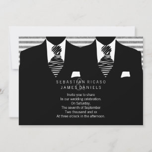 Mr. en Mr. Suit en Stropdas Gay Wedding Kaart