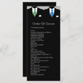 Mr. en Mr. Suit en Stropdas Gay Wedding Service be Programmakaart (Voorkant / Achterkant)