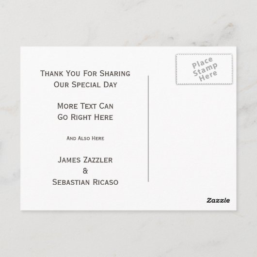 Mr en Mr Suit en Stropdas Homo bruiloft Dank u Briefkaart (Achterkant)