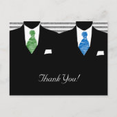 Mr en Mr Suit en Stropdas Homo bruiloft Dank u Briefkaart (Voorkant)