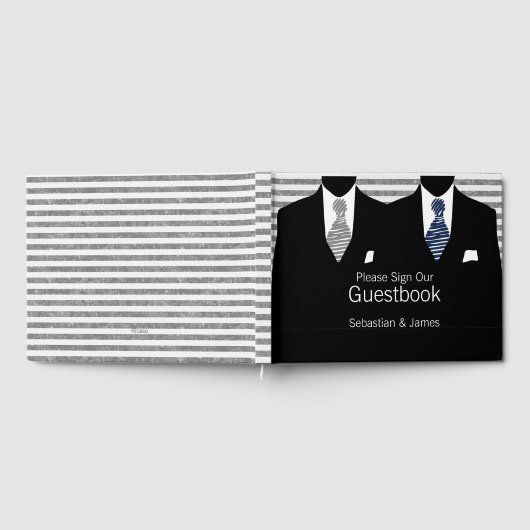 Mr. en Mr. Suit Grijs Blauw Stropdassen Gay Weddin Gastenboek (Volledig)