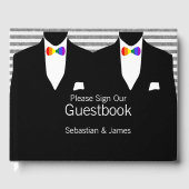 Mr en Mr Suit Rainbow Bow Stropdassen Gay Wedding  Gastenboek (Voorkant)