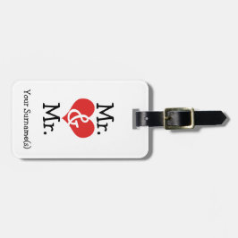 Mr en Mr Two Grooms Bruiloft Huwelijksreis Bagagelabel