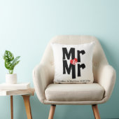 Mr en Mr Two Grooms Gepersonaliseerde bruiloft Kussen (Stoel)