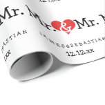Mr. en Mr. Two Grooms Wedding Cadeaupapier<br><div class="desc">Mr. en Mr Gay Wedding cadeaupapier ...  perfect voor de twee grooms ...  meneer en meneer gepersonaliseerde inpakpapierrol voor de burgerlijke ceremonie / bruiloft / verjaardag van Ricaso</div>