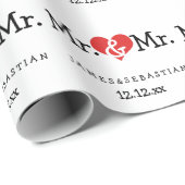 Mr. en Mr. Two Grooms Wedding Cadeaupapier (Rol Hoek)