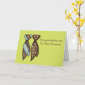 Mr en Mr., Two Grooms Wedding Kaart (Gele Bloem)