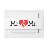 Mr. en Mr. Two Grooms Wedding Uitnodigingen Wikkel (Voorkant Voorbeeld)