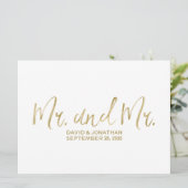 "Mr. en Mr." Weddenschap | Stylish Gold Gay (Staand voorkant)