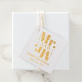 Mr en Mr Wedding Monogram voor Two Grooms Gold Bedankjes Labels (Met doos)