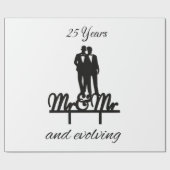 Mr. en Mr. wrapping papier wit en zwart (Vlak)