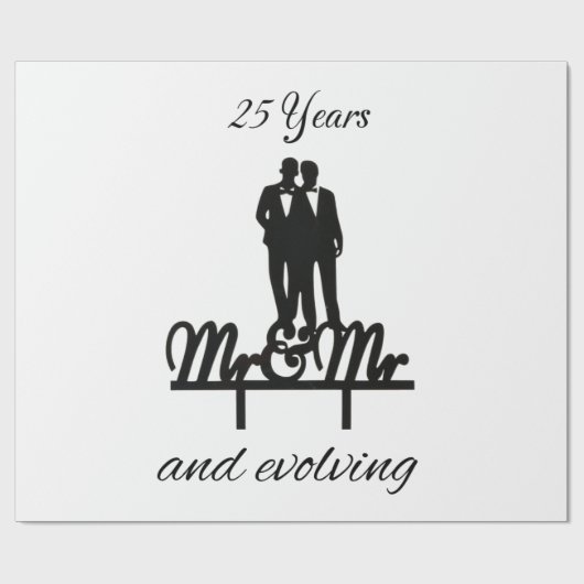 Mr. en Mr. wrapping papier wit en zwart (Vlak)