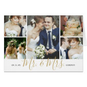 Mr en Mrs 5 Foto Bruiloft Bedankkaart (Voorkant Horizontaal)