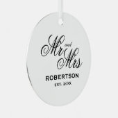 Mr en Mrs aandenken trouwornament met foto Metalen Ornament (Voorkant Rechts)