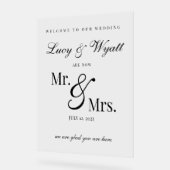 Mr en Mrs Acrylic Wedding Welkom Teken Acryl Bord (Hoek)