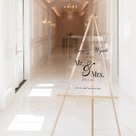 Mr en Mrs Acrylic Wedding Welkom Teken Acryl Bord