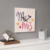 Mr en Mrs AcrylWall Clock Vierkante Klok