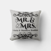 Mr en Mrs Background Color Wedding Kussen (Voorkant)