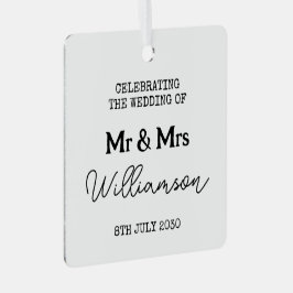 Mr en Mrs Black and White Naam Metalen Ornament