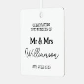 Mr en Mrs Black and White Naam Metalen Ornament (Voorkant links)