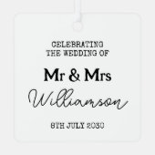 Mr en Mrs Black and White Naam Metalen Ornament (Achterkant)