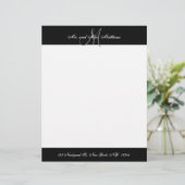 Mr en Mrs Black en White Monogram Passen getrouwd Briefhoofd (Staand voorkant)