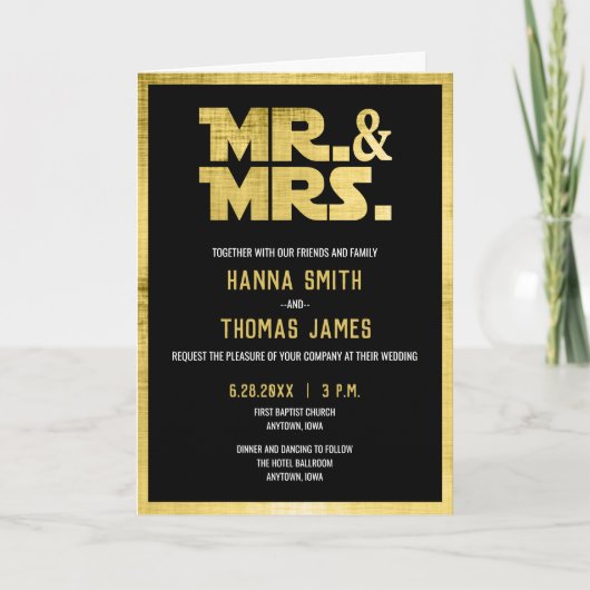 Mr en Mrs Black Gold Sci Fi Theme Wedding (Voorkant)