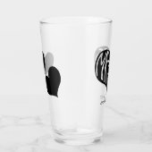 Mr en Mrs Black Heart Shape Wedding Glas (Rechts)