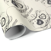 Mr. en Mrs Black Print op White | Weddenschap Cadeaupapier (Rol Hoek)