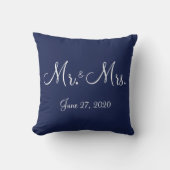Mr en Mrs Blue Nautical Wedding Kussens (Voorkant)