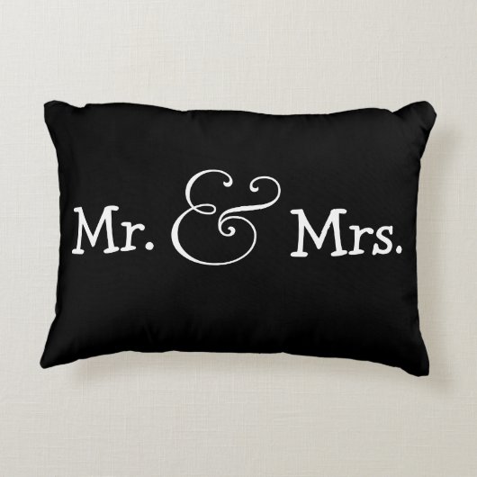 Mr. en Mrs Bride en Groom Wedding Gift Decoratief Kussen (Achterkant)