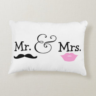 Mr. en Mrs Bride en Groom Wedding Gift Decoratief Kussen