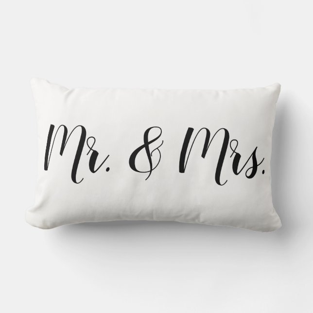Mr. en Mrs Bride en Groom Wedding Gift Kussen (Voorkant)
