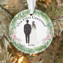 Mr. en Mrs. bride groom African American koppel Ornament
