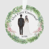 Mr. en Mrs. bride groom African American koppel Ornament (voorkant)