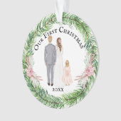 Mr. en Mrs. bride groom kind caucasian family Ornament (voorkant)
