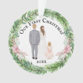 Mr. en Mrs. bride groom kind caucasian family Ornament (voorkant)