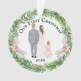 Mr. en Mrs. bride groom kind caucasian family Ornament